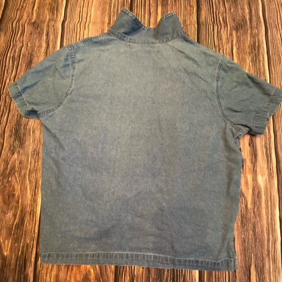 Ms Lee vintage Large layered button up. Flowers & lady bugs. Red gingham denim - Picture 6 of 8